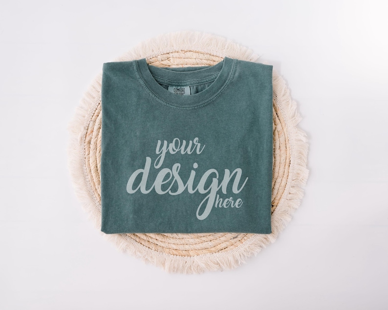 Boho Comfort Colors 1717 Light Green Shirt Mockup Tshirt Mock Up Stock Photo Tee Mockup SVG Summer Festival JPG Digital Download Listing 4301729312